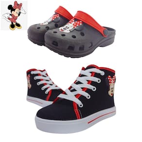 Kit Tênis Star Cano Alto + Babuche Personagem Minnie Mouse