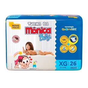 Fralda Descartável Turma Da Mônica Econômica XG - 26 Unidades