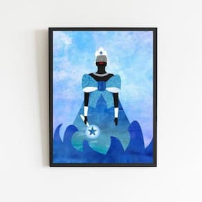 Quadro Decorativo Desenho Iemanjá 33X24Cm - Com Vidro