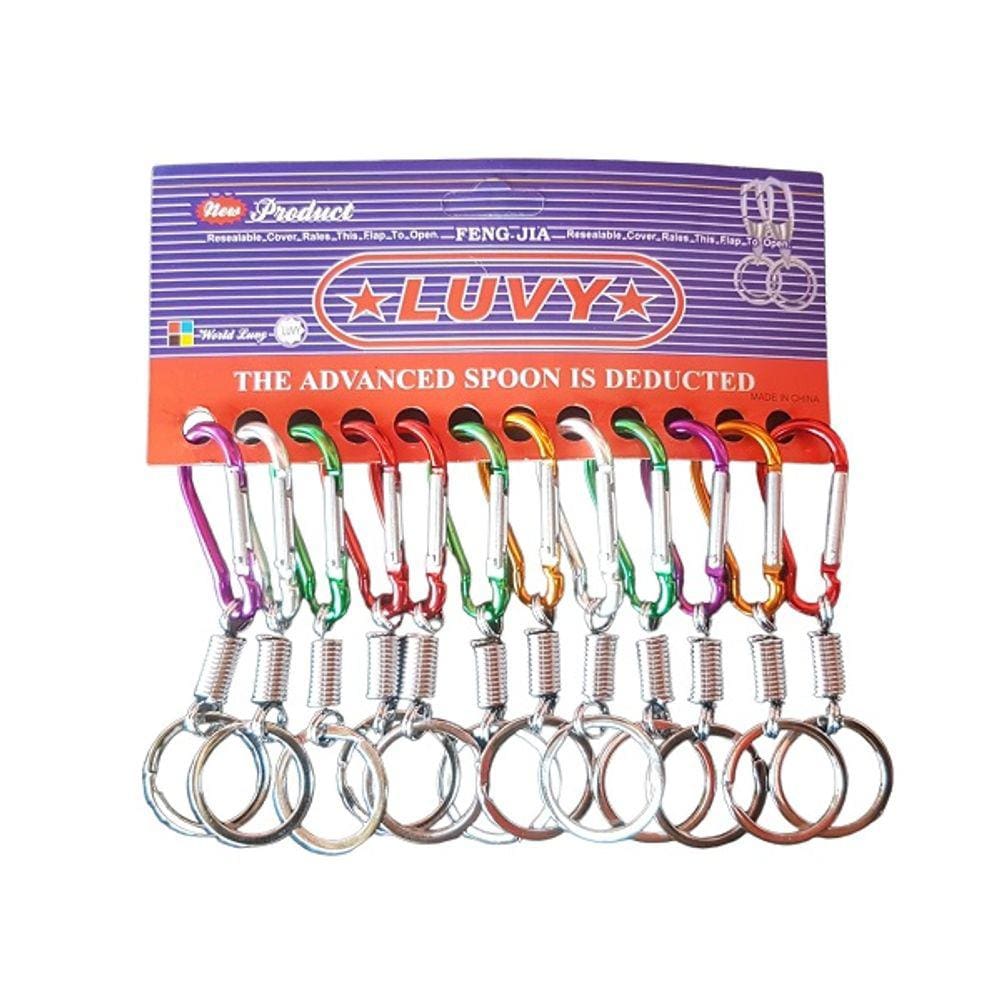 Chaveiro alpinista gancho 12 unidades colorido