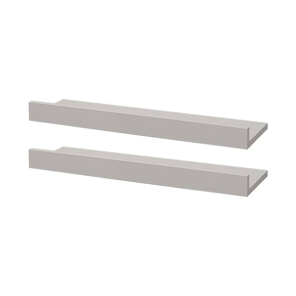 Kit 2 Prateleiras Porta Quadros 80 x 15cm Branca Suporte Invisível