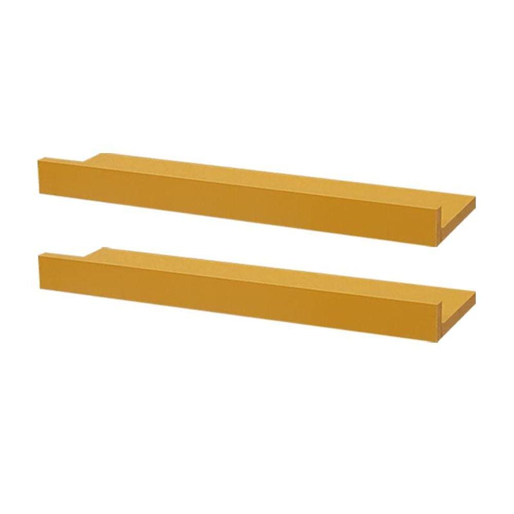 Kit 2 Prateleiras Porta Quadros 80 x 10cm Amarela Suporte Invisível