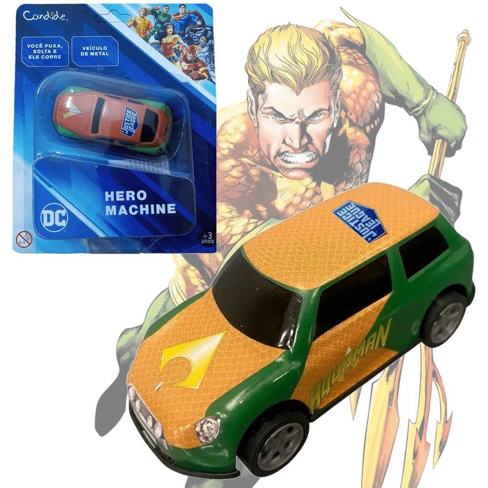 Mini Carrinho Aquaman Liga da Justiça Fricção PullBack