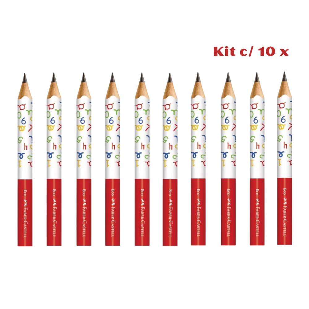 Kit 10 Lápis Jumbo Escolar Infantil BIG Triangular Nº 2 HB Faber Castell