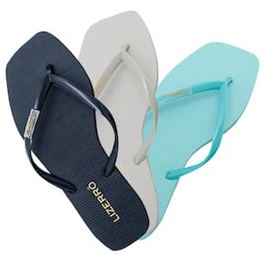 Chinelo Feminino Quadrado Borracha Tiras Liso Kit 3
