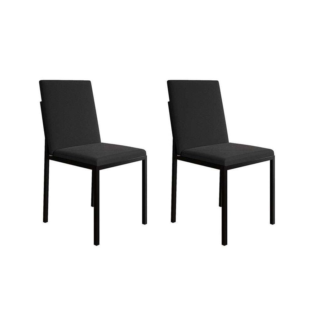 conjunto com 2 cadeiras mônaco veludo preto