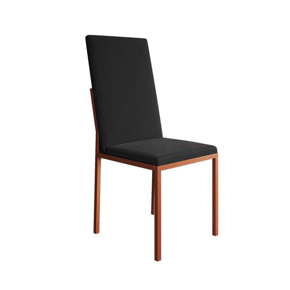 cadeira mônaco premium veludo preta e cobre