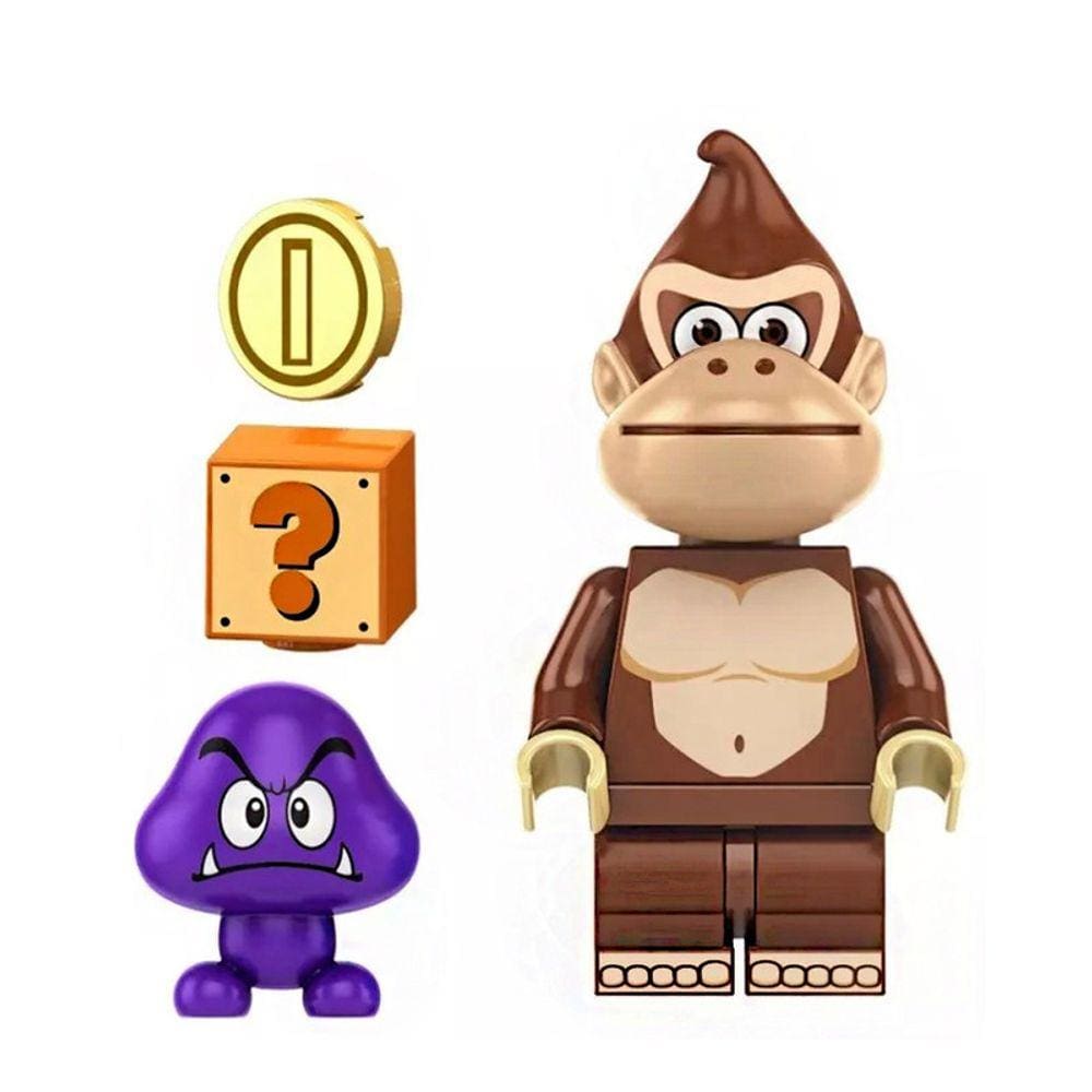Boneco Donkey Kong Macaco Super Mario Bros Bloco De Montar
