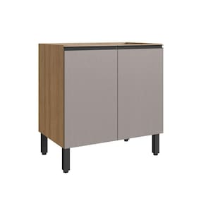 Balcão para Cozinha 80cm 2 Portas Montana/Fumê