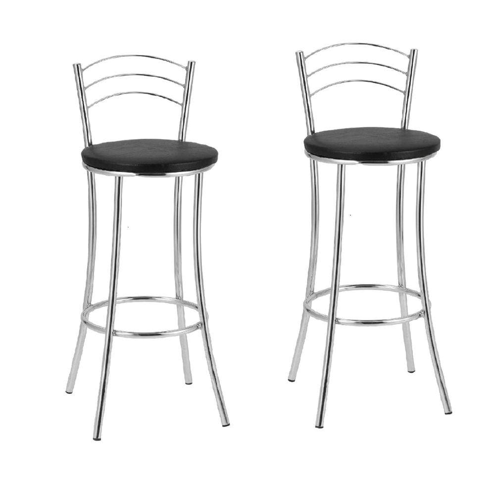 Kit 2 Banquetas Cromadas BC26-A A101 Cromado/Preto