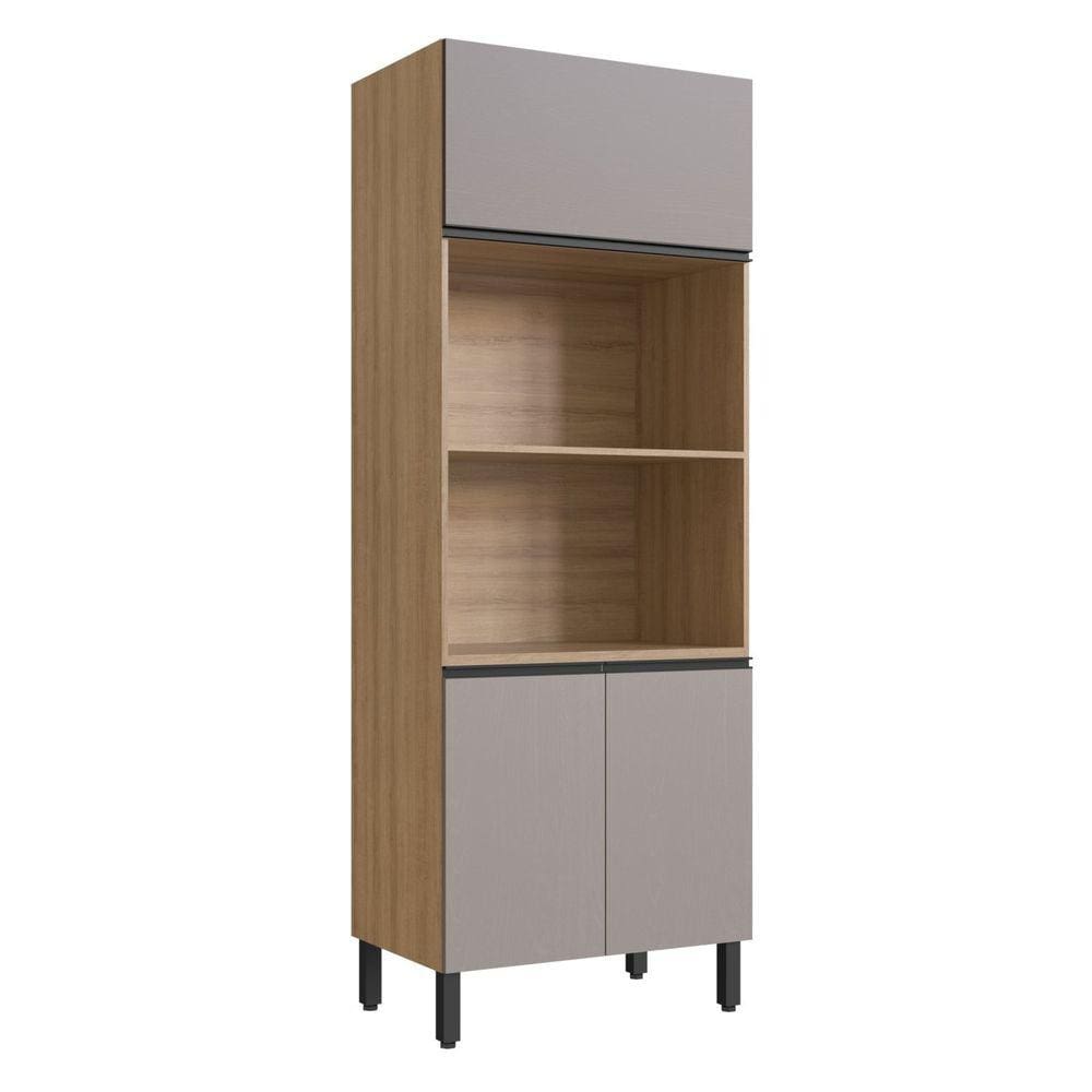 Paneleiro Torre Quente 3 Portas 2 Nichos para Forno Montana/Fumê