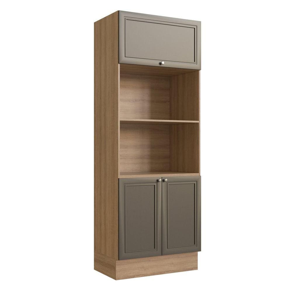 Paneleiro Torre Quente 80cm 3 Portas 2 Nichos para Forno Classica Montana/Bronze