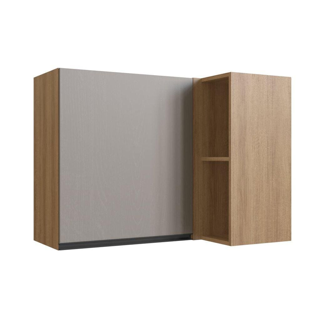 Armário Aéreo de Cozinha Canto 1 Porta Montana/Fumê