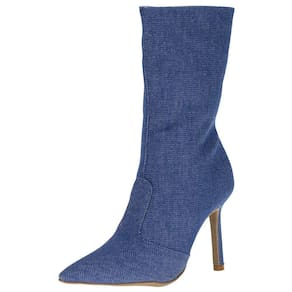 Bota Feminina Cano Médio Jeans Yes Shoes - 7995411