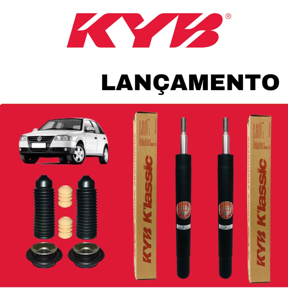 02 Amortecedor Dianteiro Novo Kayaba Linha Klassic + Kit Batente Vw Gol G2 G3 G4 2005