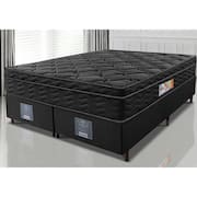 Cama Box King Colchão Ortopédico Black + Box 193x203x67 One Face Espuma D33 Preto
