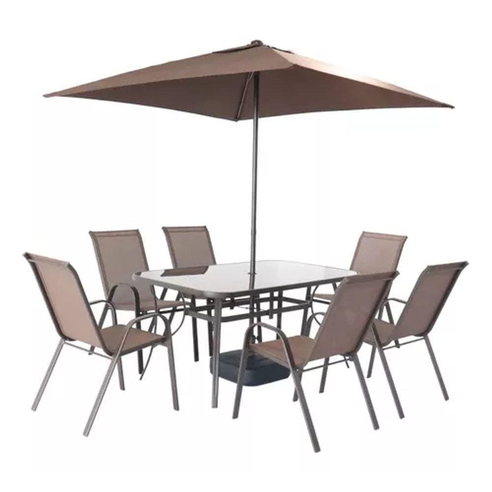Conjunto Jardim Varanda Piscina Aço 9 Peças Deluxe - Monaco