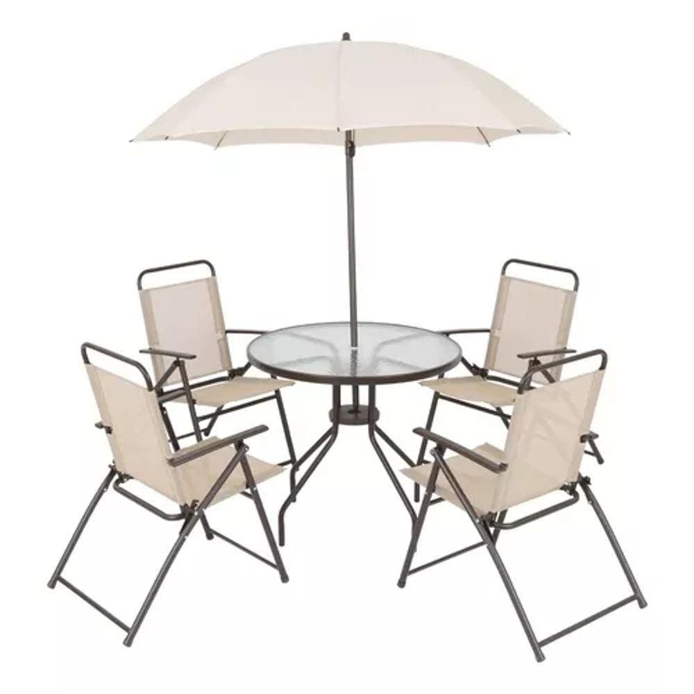 Conjunto Jardim Varanda Piscina Aço 6 Peças Luxo - Santorini