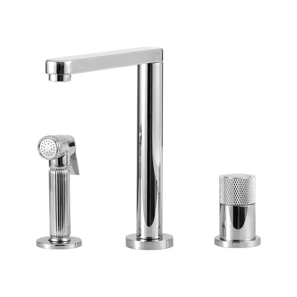 Torneira Para Cozinha Gourmet Misturador Monocomando Com Desviador Jucá Pingoo.casa - Prata
