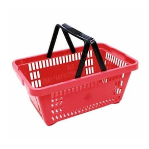 Cesto De Supermercado Vermelho Ms13 Fundo Vazado - Mercoplasa