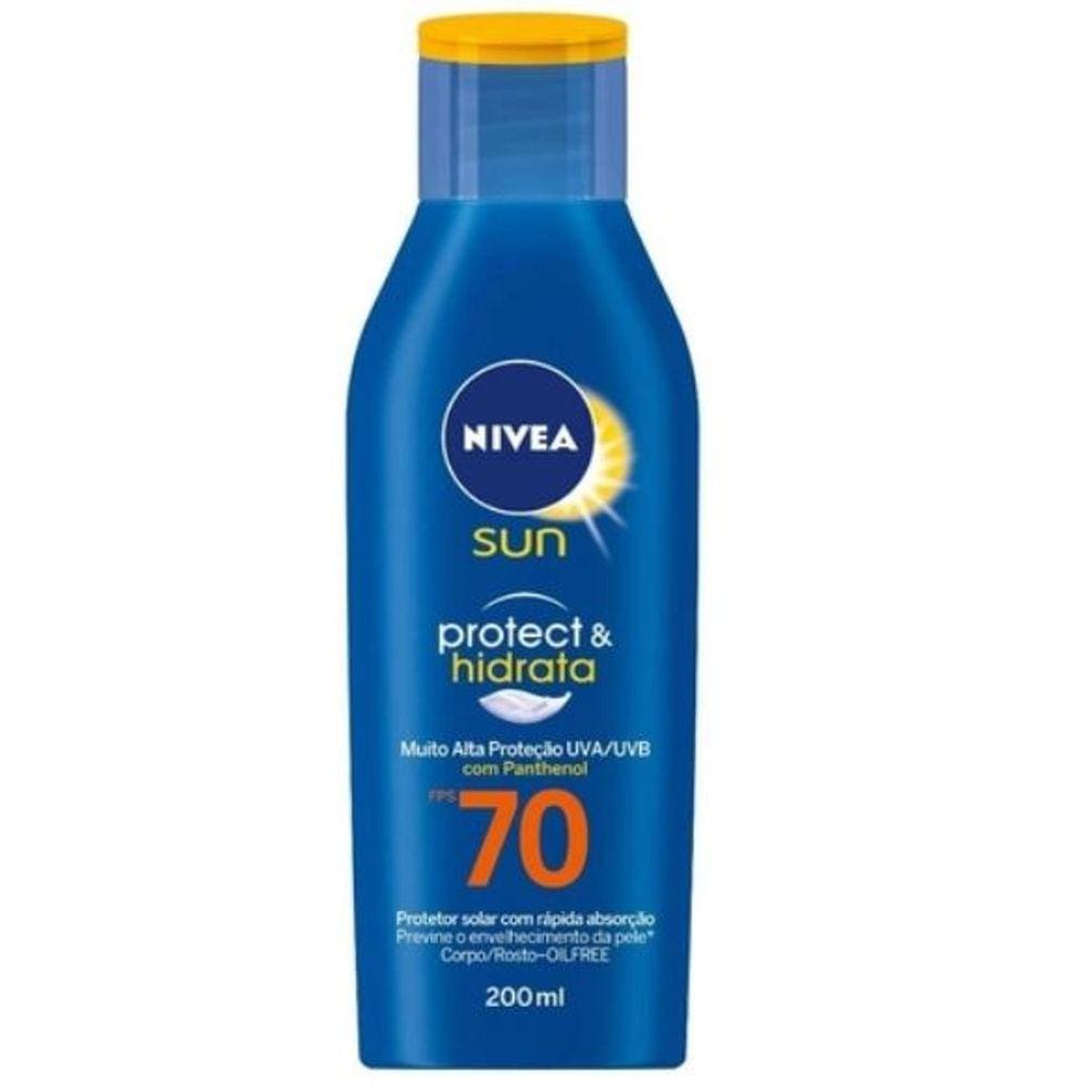 Protetor & hidratante nivea sun fps70 200ml