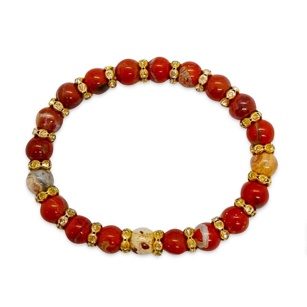 Pulseira de Pedras Naturais Jasper Vermelha