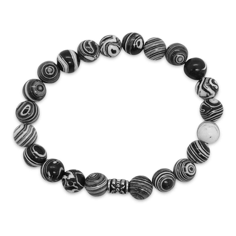 Pulseira de Pedras Naturais Malaquita Branca