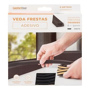 Fita Veda Fresta Auto Adesiva Rolo 6 Metros Mod D 6Mm Preto