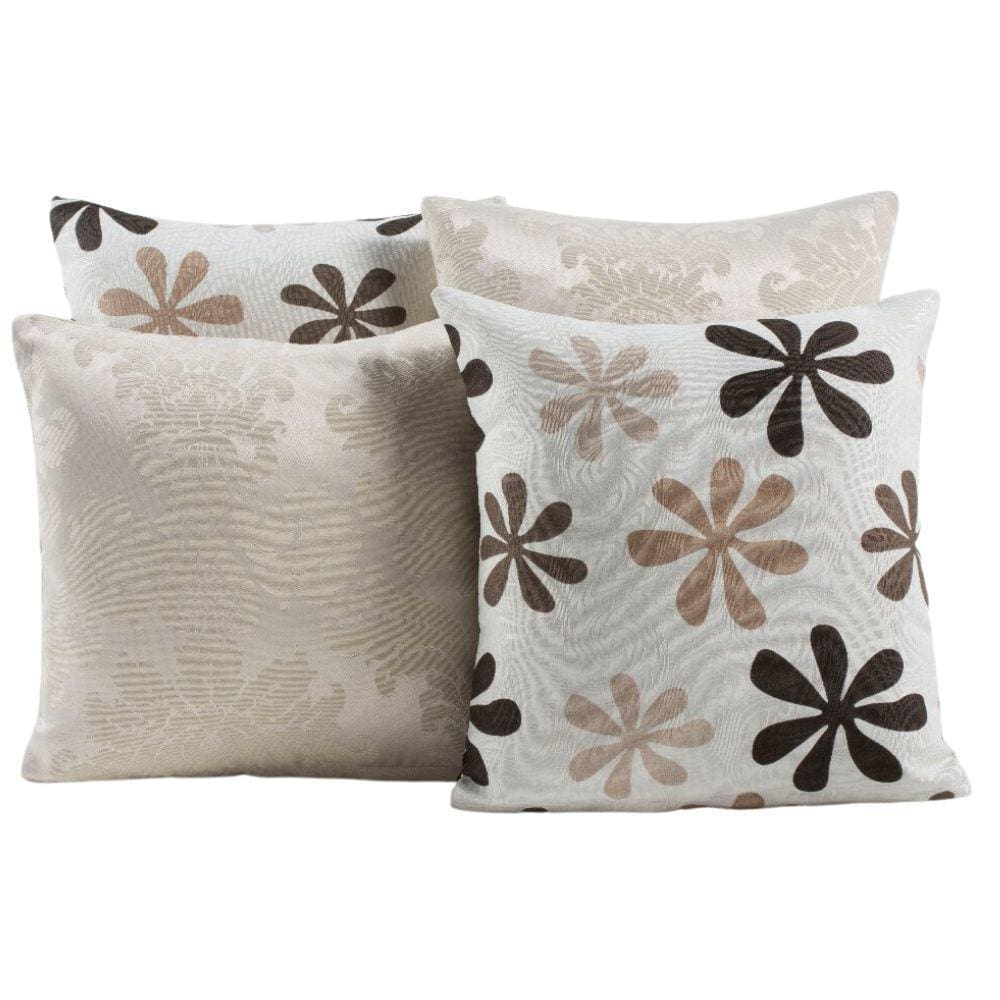 Capa Almofada Estampada Jacquard Decorativas com Ziper 4 unidades