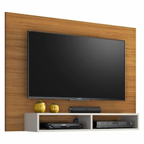 Painel para Tv Até 49 Polegadas com Nicho Eros Off White/Freijó Trend Notável Móveis
