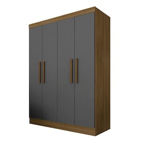 Guarda Roupa Solteiro Mariah 4 Portas Boreal/grafit - Móveis Arapongas