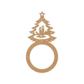 Porta Guardanapo árvore De Natal Mdf Cru Kit Com 4 Peças 4,5cmx8,5cm - Cria Arte Laser Cru