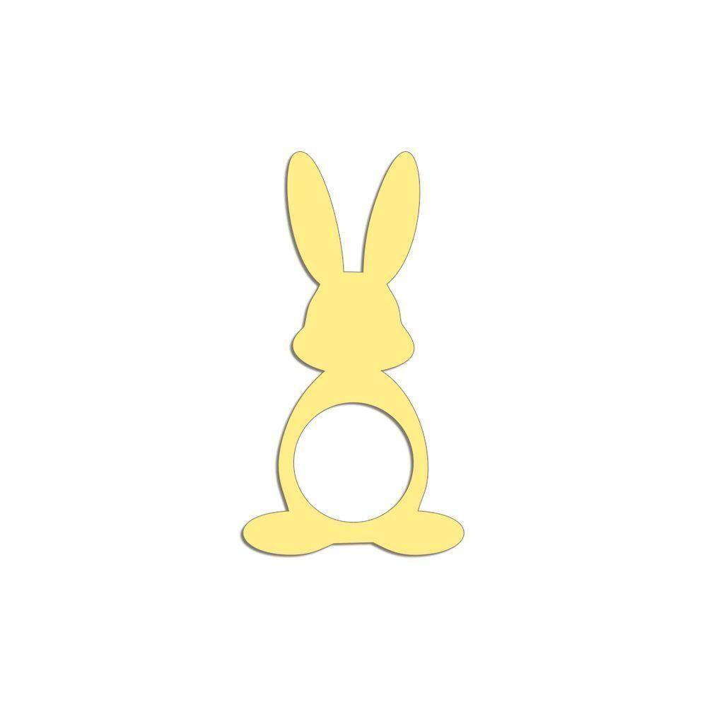 Porta Guardanapo Coelho Frente Kit 4 Peças 5,5cmx10cm- Cria Arte Laser Amarelo
