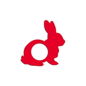 Porta Guardanapo Coelho Kit 4 Peças 8cmx8cm - Cria Arte Laser Vermelho