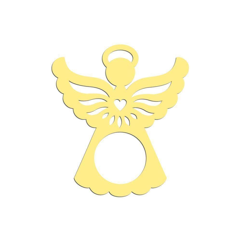 Porta Guardanapo Anjinho Kit Com 4 Peças 7cmx8cm - Cria Arte Laser Amarelo