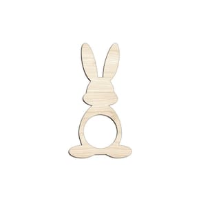Porta Guardanapo Coelho Frente Kit 4 Peças 5,5cmx10cm- Cria Arte Laser Madeira Clara