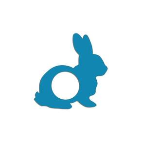 Porta Guardanapo Coelho Kit 4 Peças 8cmx8cm - Cria Arte Laser Azul
