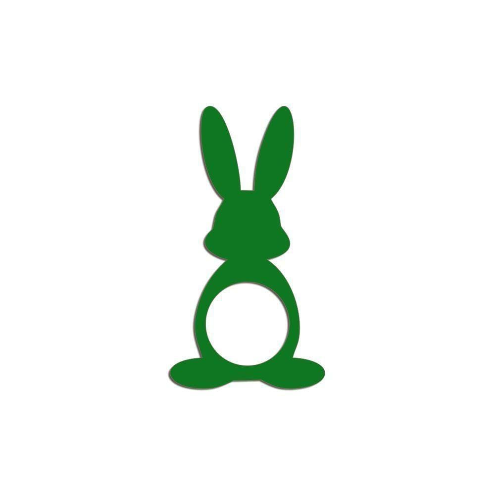 Porta Guardanapo Coelho Frente Kit 4 Peças 5,5cmx10cm- Cria Arte Laser Verde