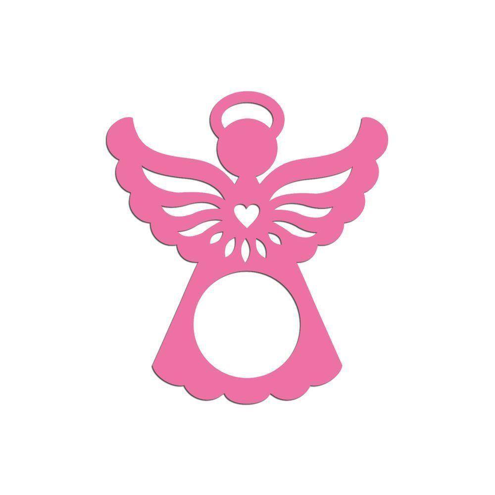 Porta Guardanapo Anjinho Kit Com 4 Peças 7cmx8cm - Cria Arte Laser Rosa