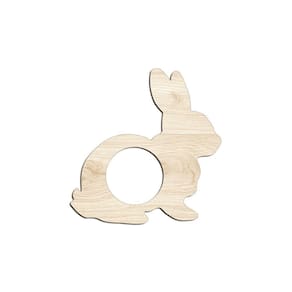 Porta Guardanapo Coelho Kit 4 Peças 8cmx8cm - Cria Arte Laser Madeira Clara