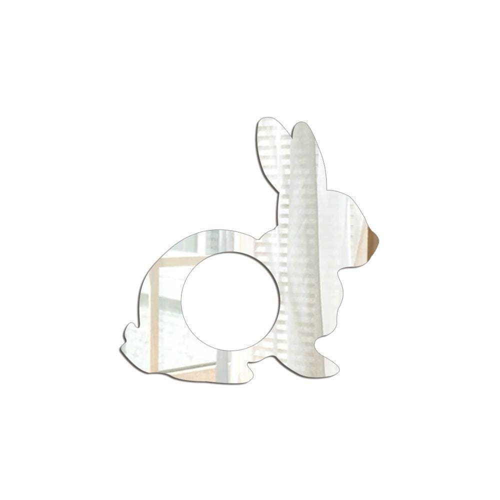 Porta Guardanapo Espelhado Coelho Kit 4 Peças 8cmx8cm - Cria Arte Laser Prata