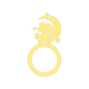 Porta Guardanapo Anjo De Natal Kit Com 4 Peças 4,5cmx8,5cm - Cria Arte Laser Amarelo