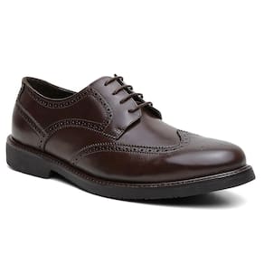 Sapato Social Masculino Couro Brogue Cadarços Casual
