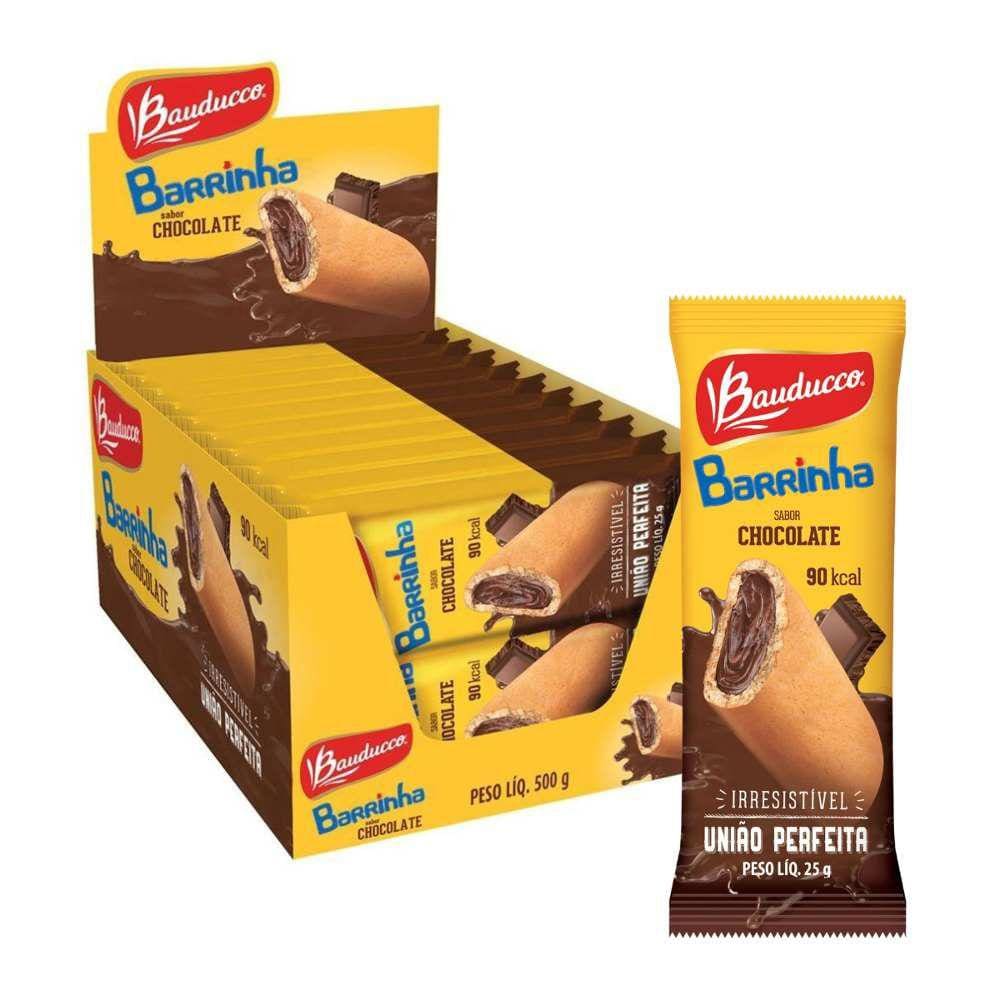 Barrinha Bauducco Recheio Chocolate 20 Barrinhas 25g