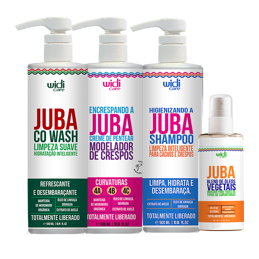 Kit Widi Care Juba Encrespando, CoWash, Shampoo, Blend