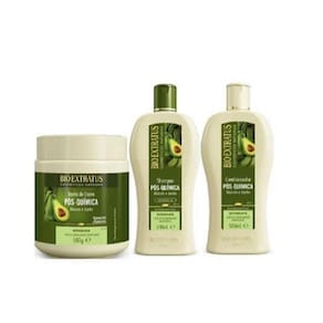 Kit Da Bio Extratus Pós - Química shampoo 500ml + condicionador 500ml + Banho de Creme 500ml
