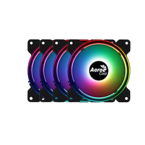 Kit 4 Cooler Fan Saturn Aerocool DRGB Preto 12F
