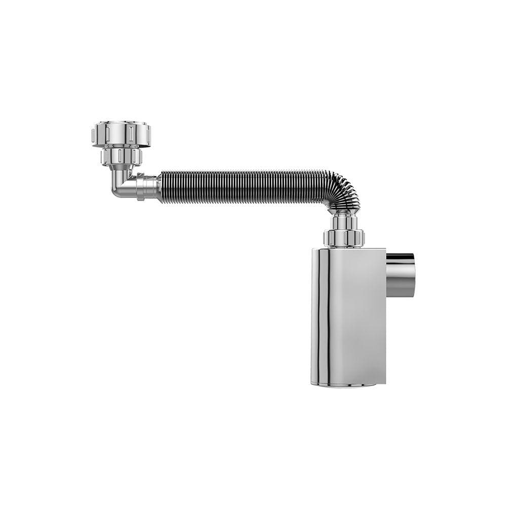 Sifão Sanfonado Blukit de Parede com Copo 44Cm Cromado Universal