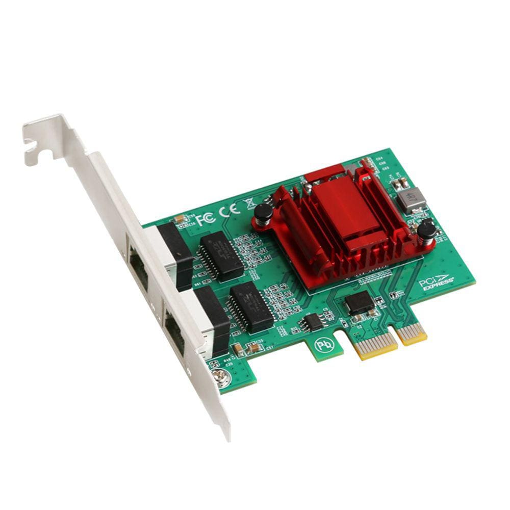 Placa de Rede Dual PORT 10/100/1000 PCI-E com Suporte LOW Profile PRV2P1000E