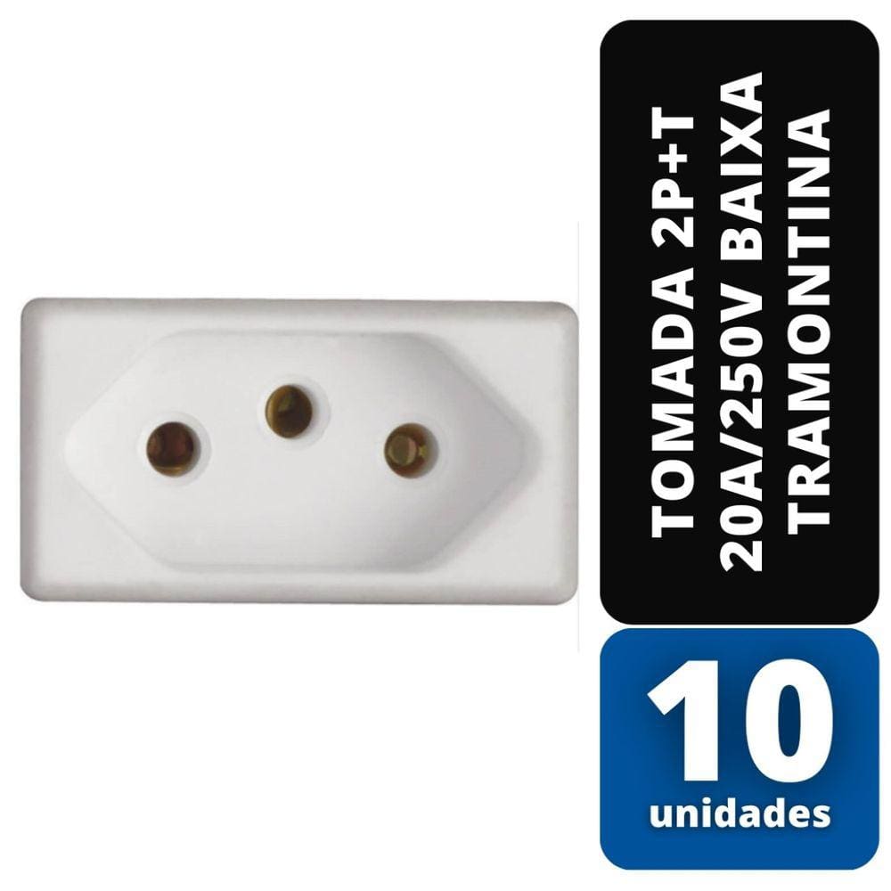 KIT C/ 10 Tomada 2P+T 20A/250V Baixa Tramontina
